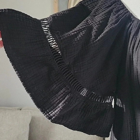 Maternal America Gauzy Cotton Maternity Womens‎ Dress Size Medium Black Dress - Picture 7 of 10